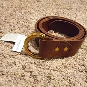 BANANA REPUBLIC FACTORY distressed leather belt, size XL, brown D ring buckle.